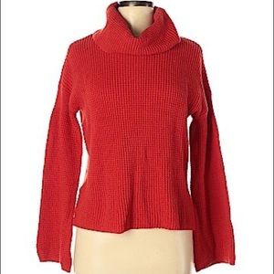 splendid M orange turtleneck Kinit sweater